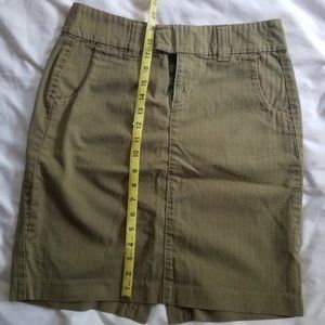 GAP Knee Length Low Waist Army Green Pencil Skirt